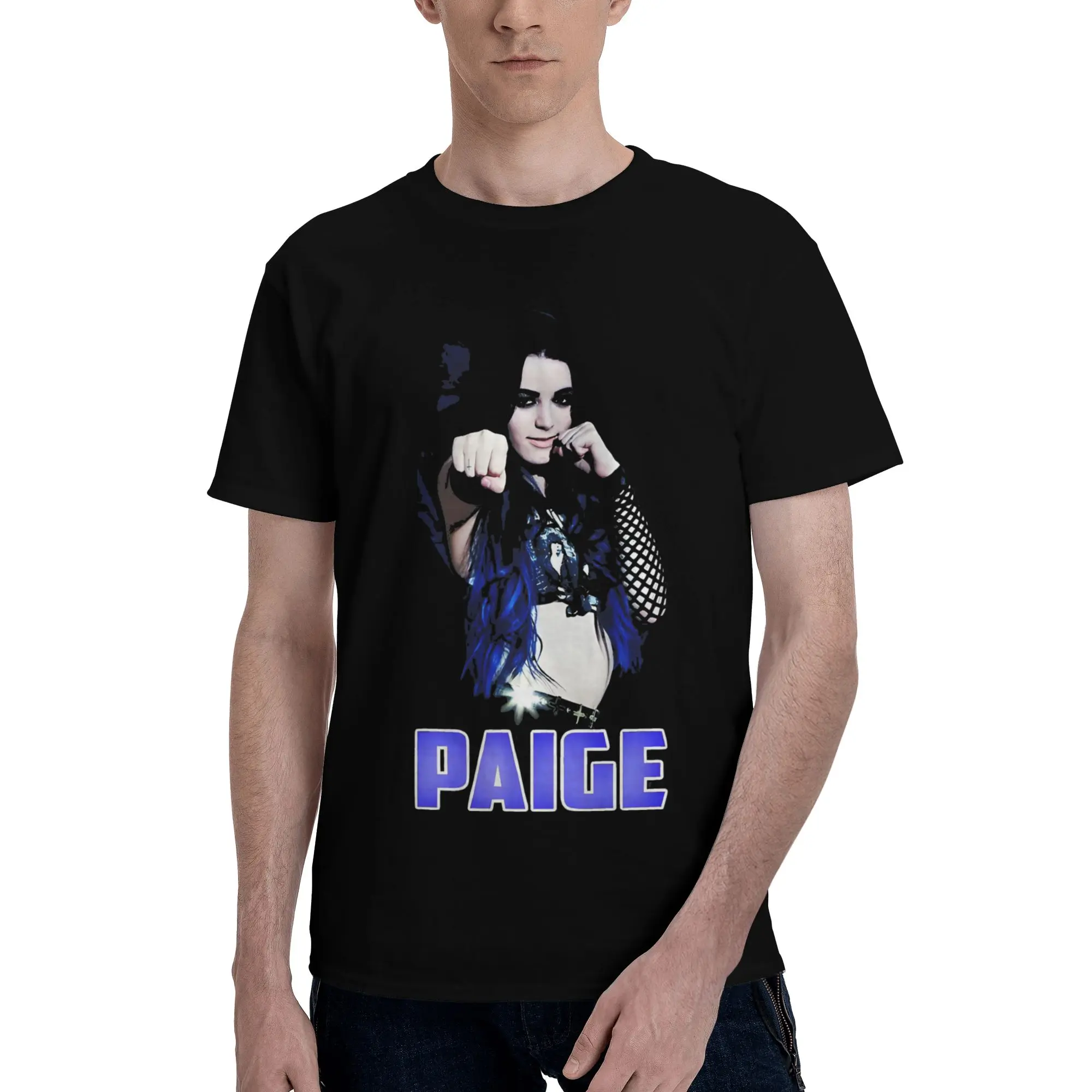 Фото Футболка с графическим принтом Saraya Paige Wrestling Wrestler для мужчин и женщин, футболка из 100% хлопка, одежда с короткими рукавами №2