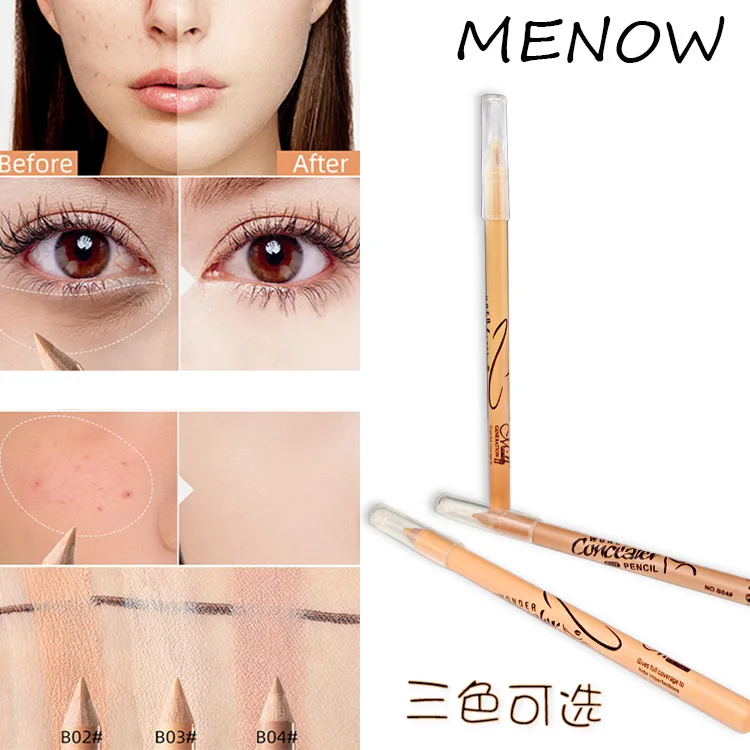 

Menow Wooden Stick Concealer To Cover Dark Circles Acne Marks Red Spots Freckles Fine Lines Even Skin Tone Concealer 2pcs