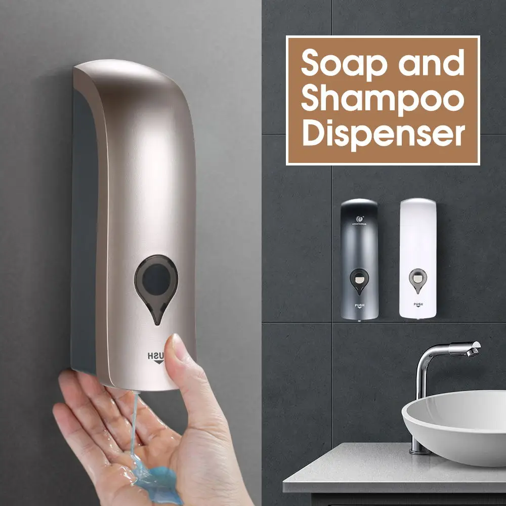 

Wall Soap Dispenser 300ml Single-Head Manual Shower Gel Liquid Shampoo Sanitizer Dispenser Holder for Bathroom