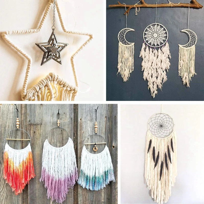Набор макраме для ловца снов комплект взрослых ловушка металлический круг луна