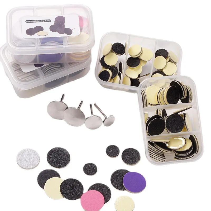 

60PCS/Box Professional Pedicure Tools Replacement Sandpaper Foot Rasp Stainless Steel Nail Drill Bits Accesories For Manicure