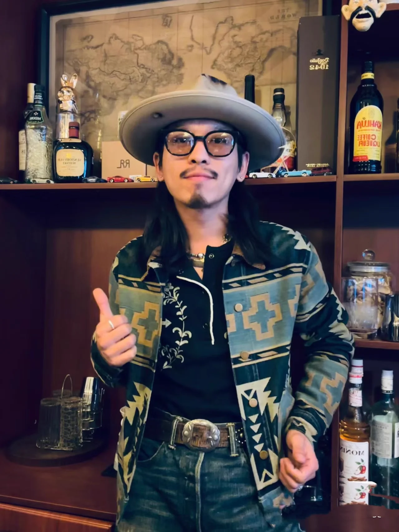 RRL 30-летие в западном стиле жаккардовая джинсовая куртка американском ретро