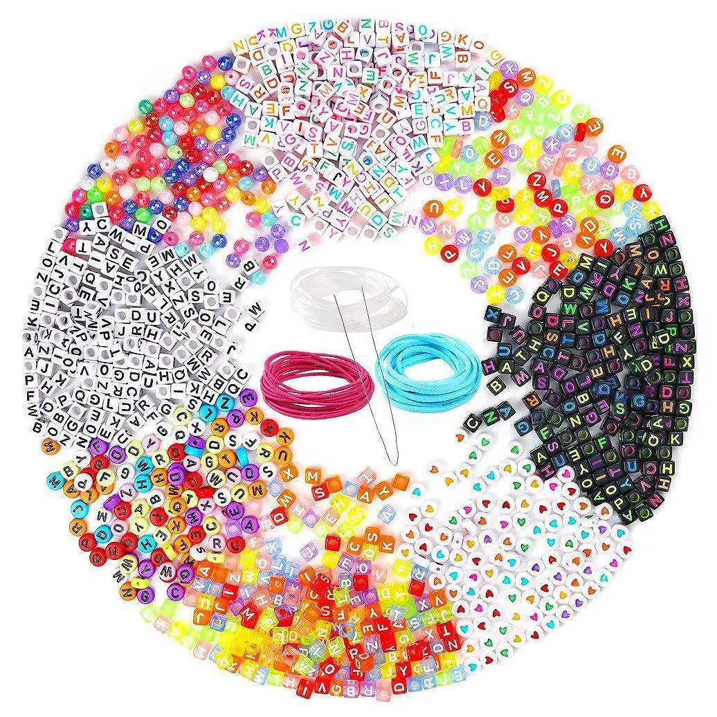 

1300PCS Acrylic Letter Beads for Valentines Bracelets Beads for DIY Jewelry Kit Accessories Handmade Jewelry Material Alphabet