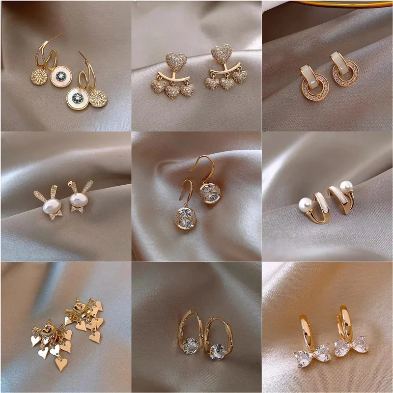 

2023 New Fashion Pearl Stud earrings Korean Temperament Heart Shape Earrings for Women Romantic Chic Party Elegant Jewelry