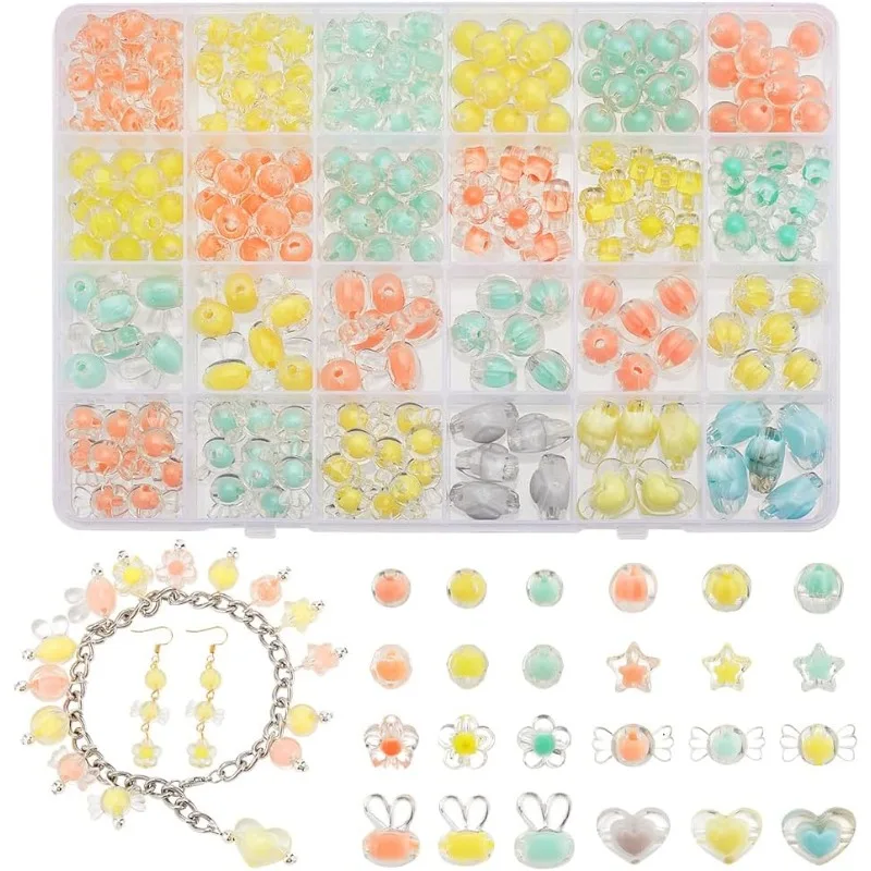 234 Шт. Акриловые Бусины Разных Пастельных Цветов С Красочными Звездами И