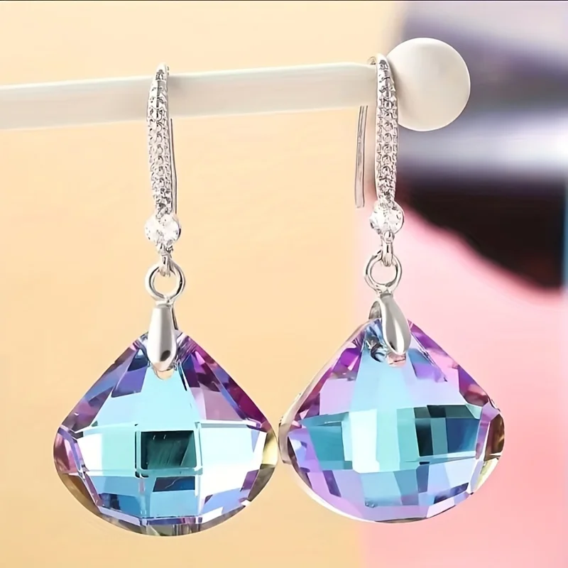 

bijoux femme boucles d'oreilles новый год серьги женские женщин импакт сережки женские Усовершенствованные женские серьги из ракушек и стекла с кристаллами, Разноцветные серьги, подвески, аксессуары