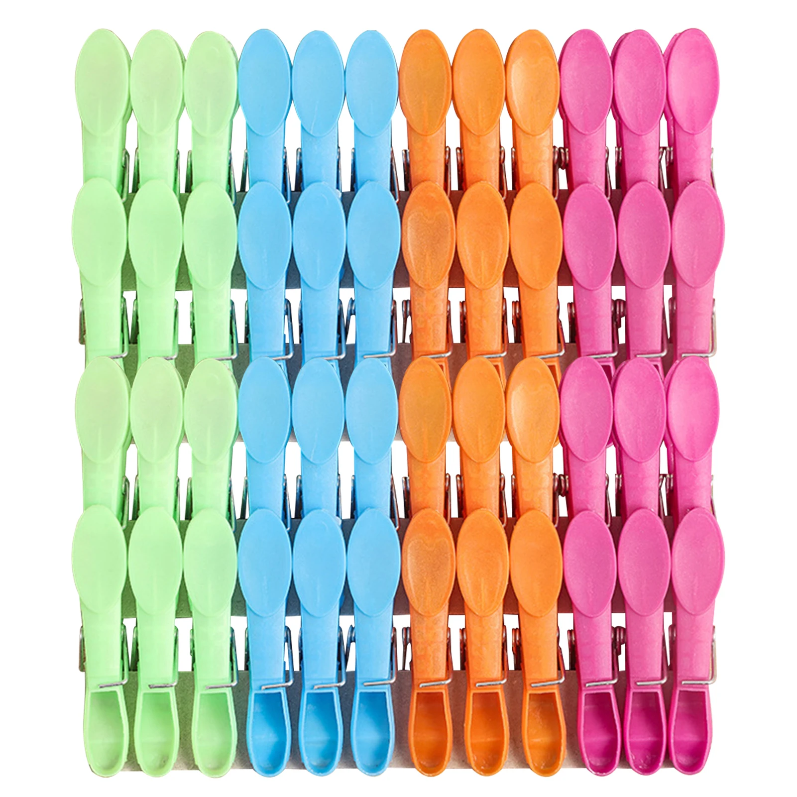 

48pcs Laundry Durable Drying Windproof 4 Colors Fixed With Spring Towel Clip Clamps Non Slip For Washing Line Home Clothes Pegs