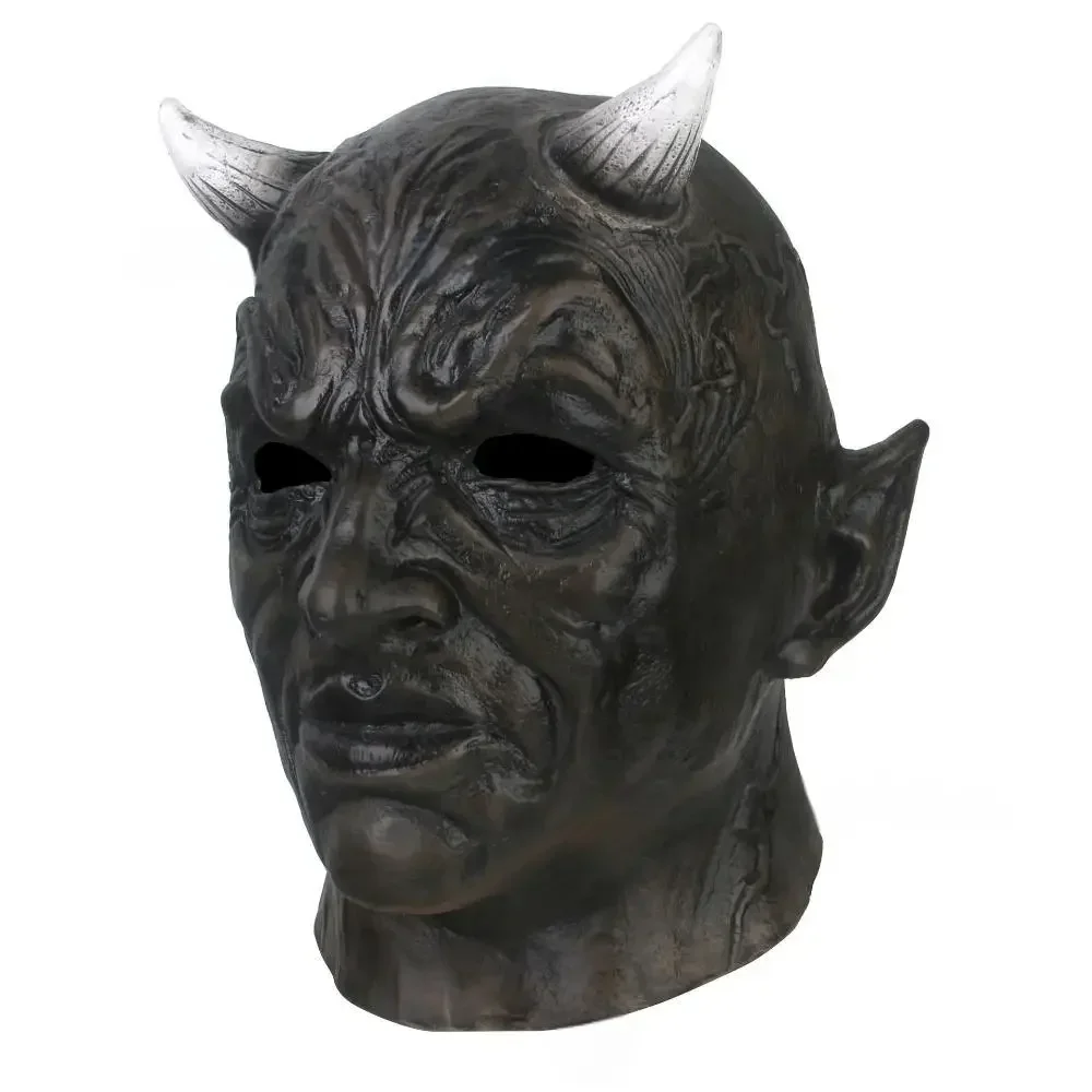 Черный дьявол костюм для косплея маска взрослых унисекс латексные маски