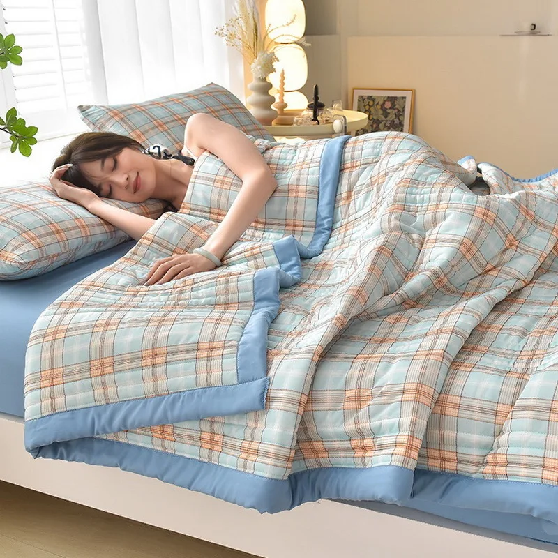 Double-Layer Yarn Cool Feeling Silk Summer Quilt QUILT Machine Washable Children's Ice Cold Fee...