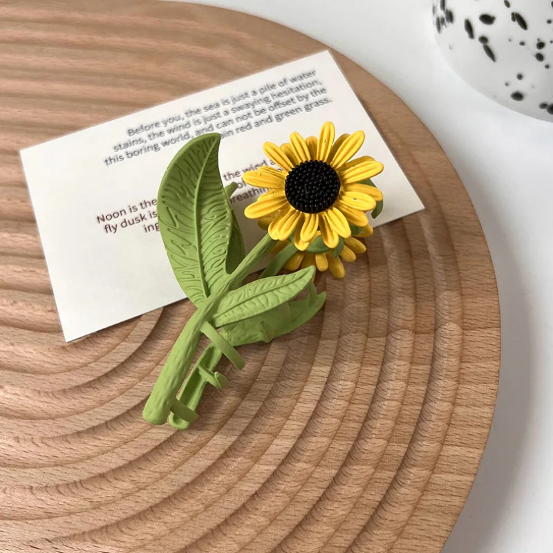 

Summer Large Sunflower Flowers Metal Plant Hair Claw Hairpin Clips Hair Styling Women Girls Hair Accessories 2022 Headdress