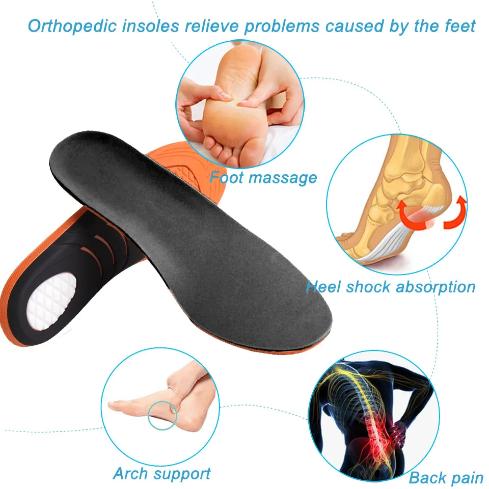 Arch Support Sport Athletic Orthotic Shoe Sport Insoles with Shock Absorption Shoes Insert for Plantar Fasciitis and Flat Feet