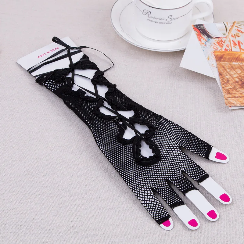 

Сексуальные ажурные кружевные перчатки с открытыми пальцами перчатки с кружевом в стиле панк Свадебный ночной клуб Вечеринка косплей кост...