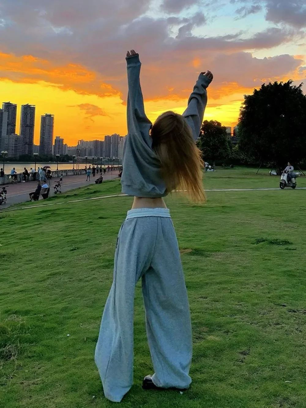 Женский винтажный комплект из 2 предметов свитшот с длинным рукавом и косым