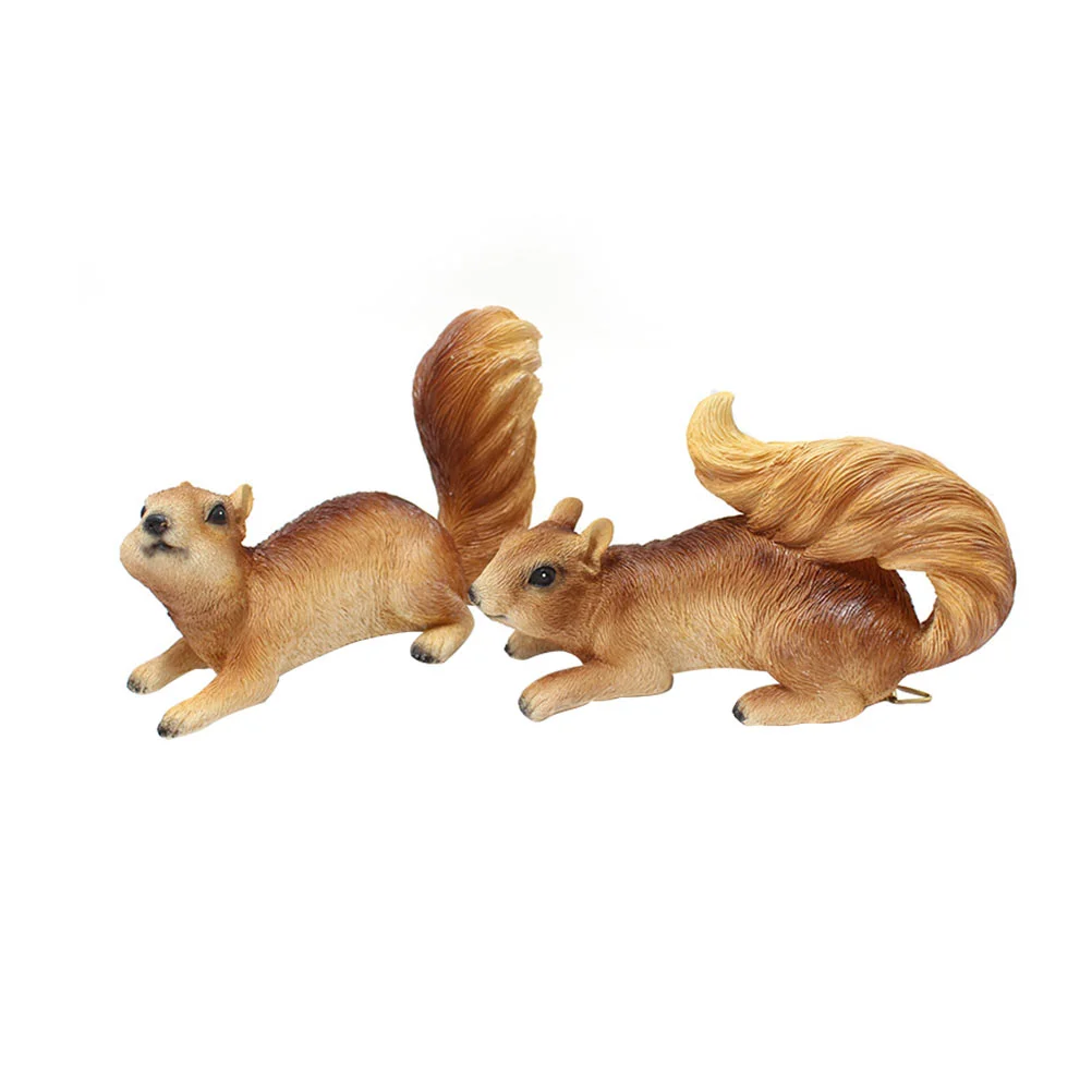 

2pcs Resin Squirrel Figurines Accessories Supplies Landscape for Pots Bonsai Craft Decor