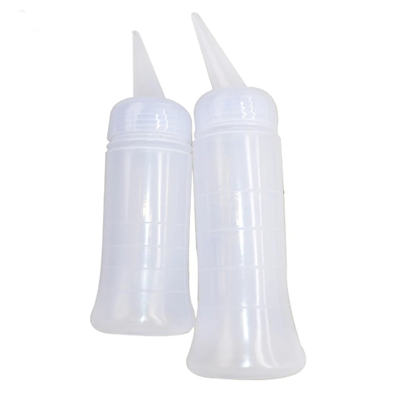 

120ml/260ml Salon Applicator Measuring Plastic Bottle Hair Styling Hairdressing Translucent Plastic Bottle Profession