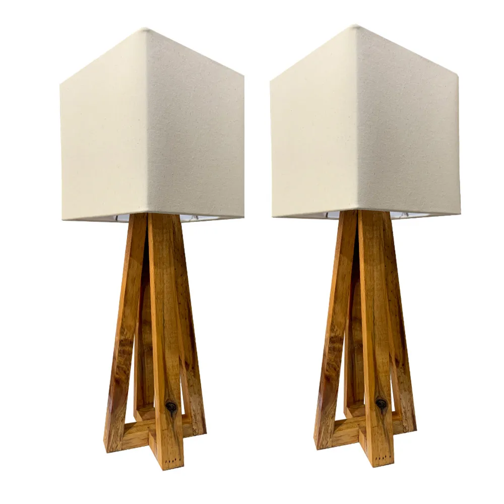 

52cm Square Quadripé Modern Raw Cotton Lampshade Set