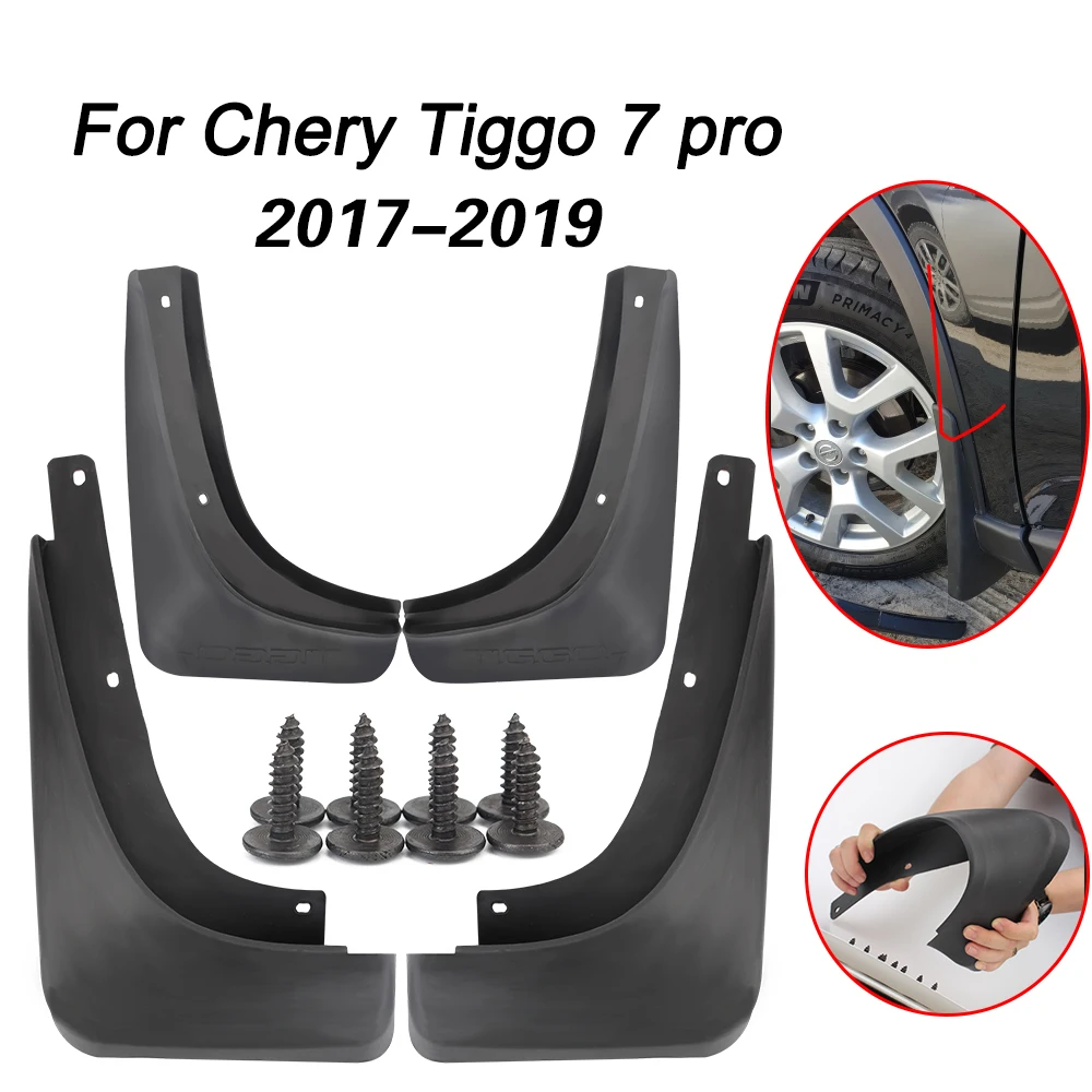 

4 PCS Splash Guards Car Mud Flaps Mudguards Car Accessories Front Rear Fender For Chery Tiggo 7 pro 2017-2019