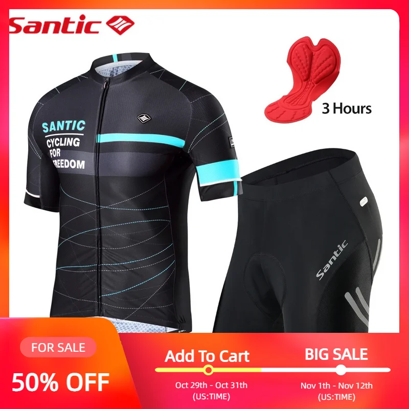

Santic Men Cycling Sets Cycle Suits shorts Jersey Summer MTB Bicycle Cycling Clothing Mountain Bike Wear Clothes