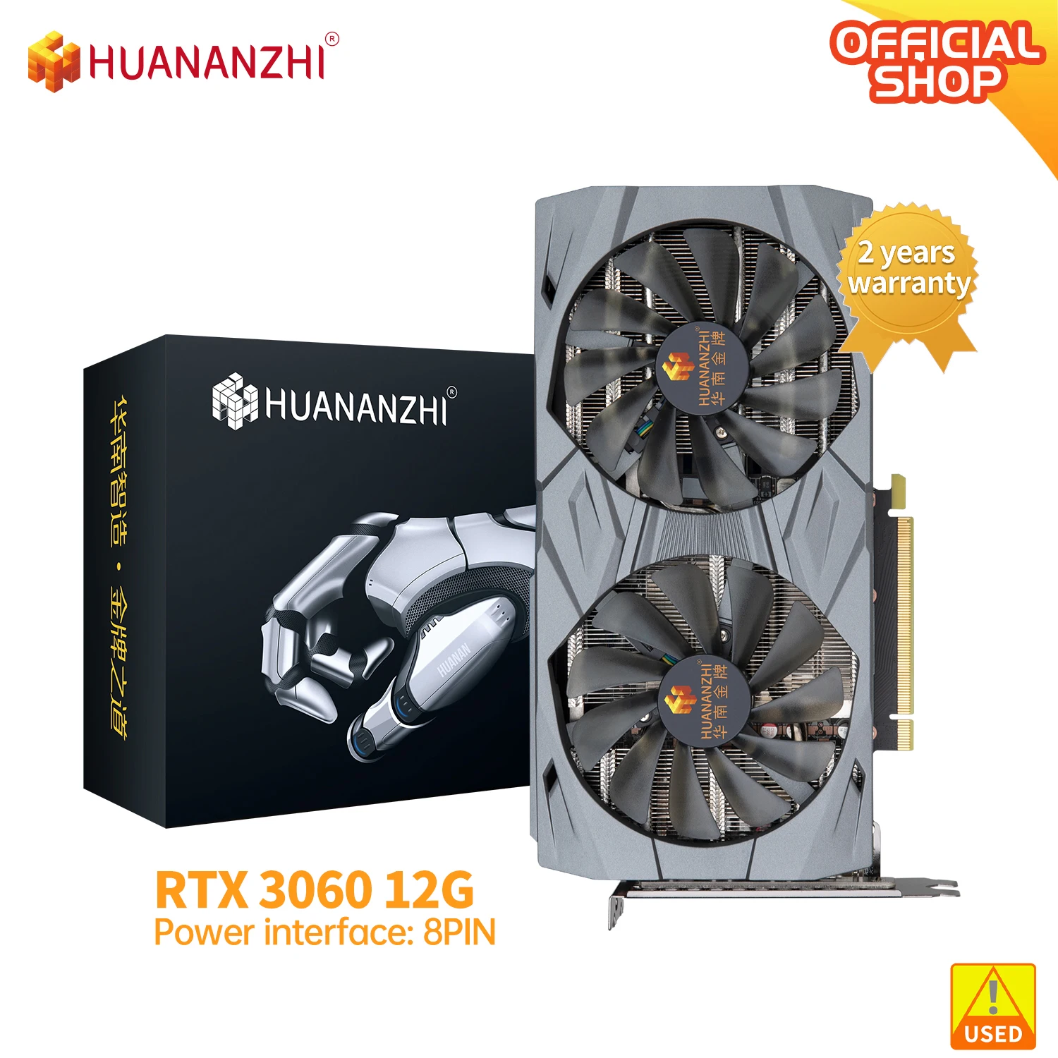 Used/Refurbished HUANANZHI RTX 3060 12G Graphics Cards 192Bit GDDR6 HDMI-Compatible DP GPU RTX3060 Video Card