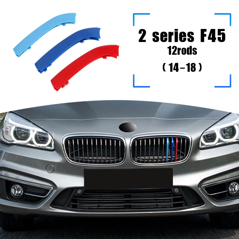 Авто внешние аксессуары, гоночные грили, зажимы для отделки переднего капота, бампер, решетка для BMW 2 серии F45, Sport, 10 стержней, 12 стержней, 2014-2018