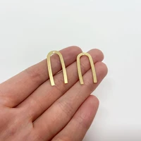 6183660pcs brass u shape pendant charms brass earring components geometric earring connectorsbrass findings 27x13mm