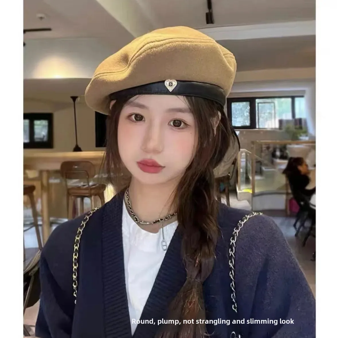 Черная шерстяная женская осенне-зимняя японская милая универсальная элегантная