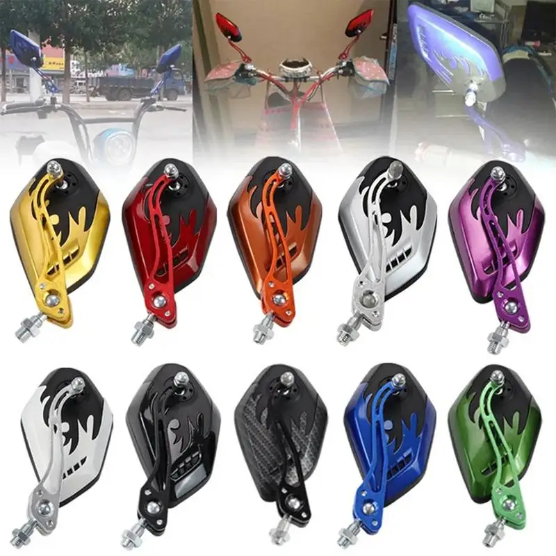 

Motorcycle Mirrors for Handlebars Motorcycle Rearview Mirror End Side Mirror Handlebar Mount safety Mirror with Definition Glass