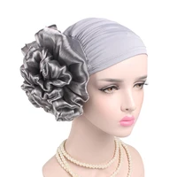 3d flower hats for women muslim pleated flower cancer chemo hat beanie scarf turban head wrap cap bonnet femme