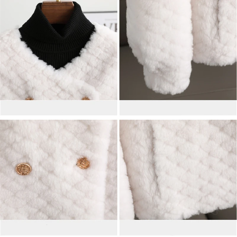 Autumn Winter Jacket Women 2022 New Korean Fashion Sheep Sheared Wool Pelleted Casual  Button Faux Fur Coat Famale Clothing Top