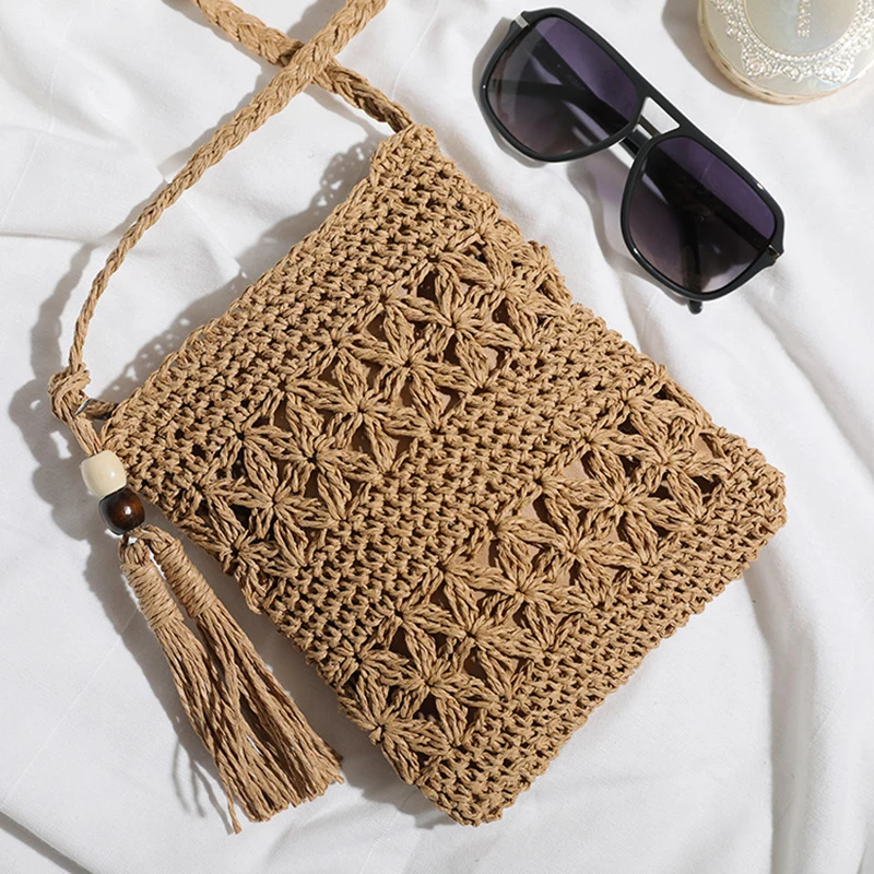 

Женская плетеная Сумка-клатч из ротанга, цвета хаки и бежевого цвета