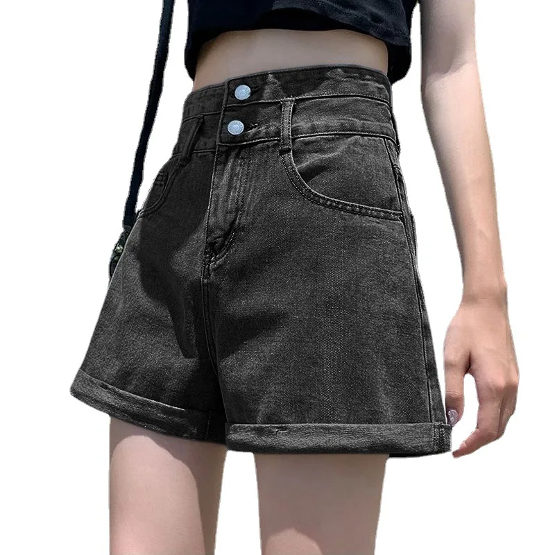 Ultra-high Waist Jeans Women Shorts 2023 New Loose and Thin A-word Everything with Wide Leg Curly Edge Short Shorts Booty Shorts