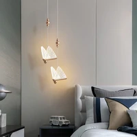 single double head nordic bedside long line hanging lamp modern light luxury creative net red butterfly pendant lights