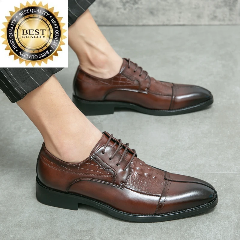 

Fashion Men up Shoes lace Derby Luxury Formal Wedding 's Oxford Classic Business Office Casual men