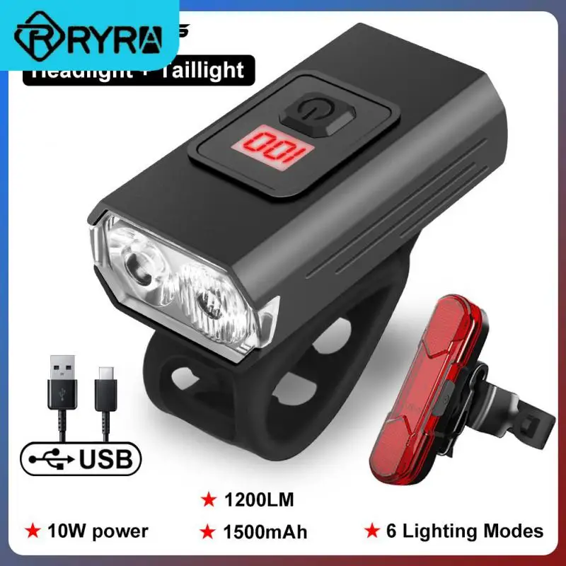 1500mah Ipx4 Waterproof Bicycle Light Highlight Bicycle Light Front With Power Display Bike Light Mtb Road Cycling 1200 Lumens