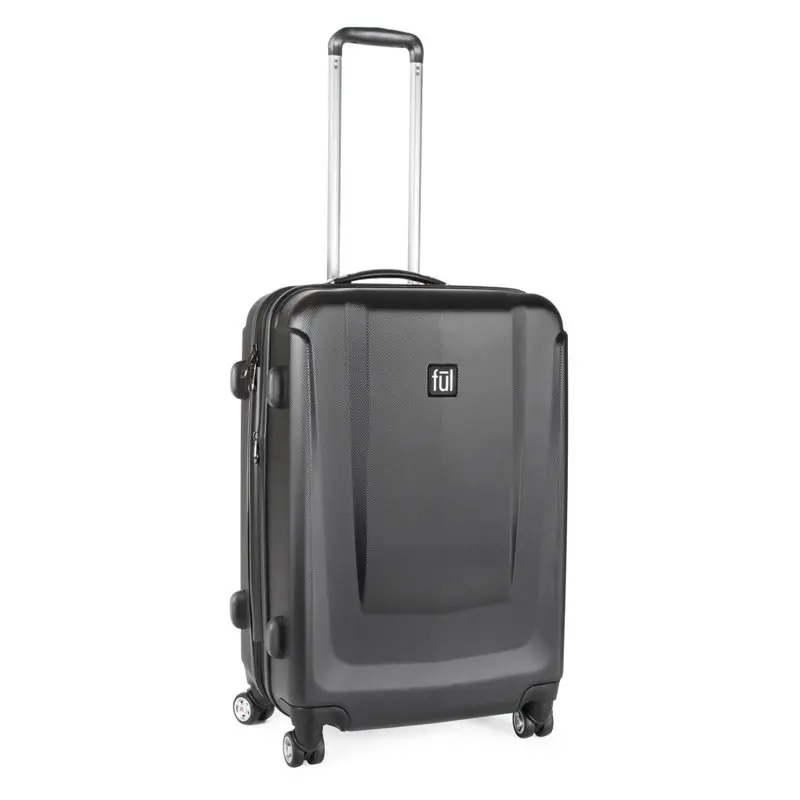 Load Rider 29in Hard side Spinner Rolling Luggage Suitcase, Aluminum Telescopic Pull Handle, Upright ABS Plastic Hard Case, Blac