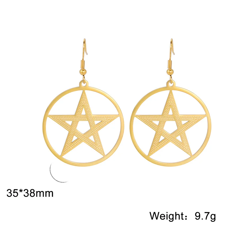 Новые модные подвески ручной работы в виде звезды и пентаграммы Висячие Серьги