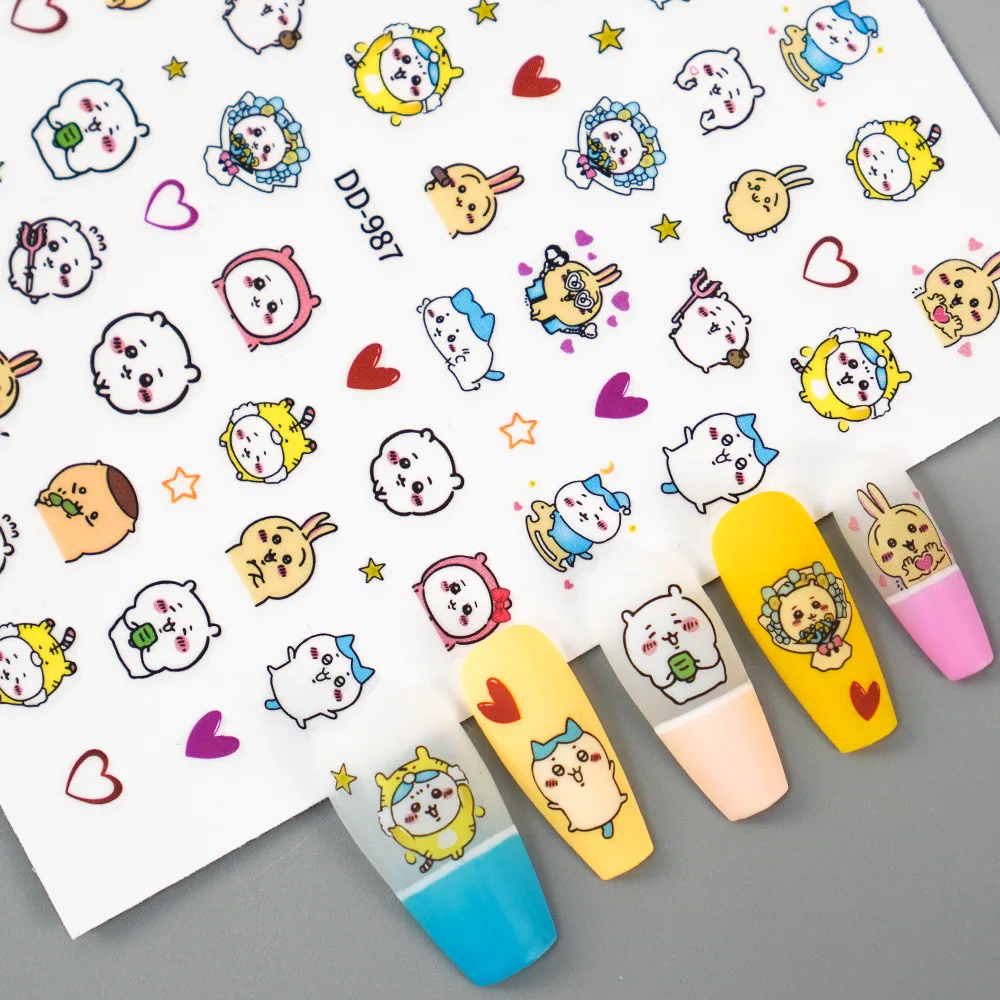 Наклейки для ногтей Chiikawa милый Jiikawa Xiaohachi Usaki Jiyi рельефные трехмерные наклейки