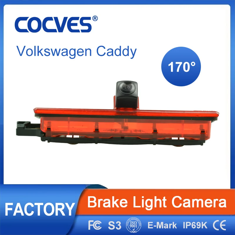 

COCVES Professional Reversing Camera 720P Shockproof Car Camera IP69K Backup Brake Light Camera For Volkswagen Caddy