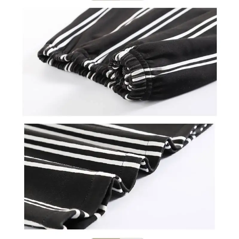 Pijama Mujer Loungewear Women Pajamas Sleepwear 2022 Autumn Winter Black White Stripe Simple High Quality Comfort Casual Vintage