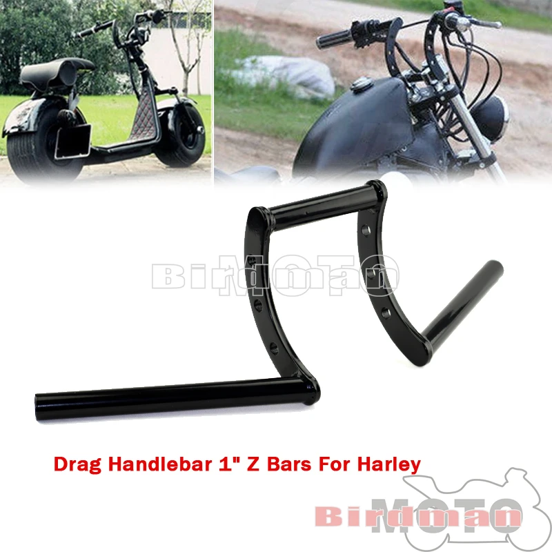 

Cafe Racer Motorcycle Z Bars 1" Drag Black Handlebar Pullback 25mm Handle Bar Universal For Harley Dyna Chopper Bobber Scrambler