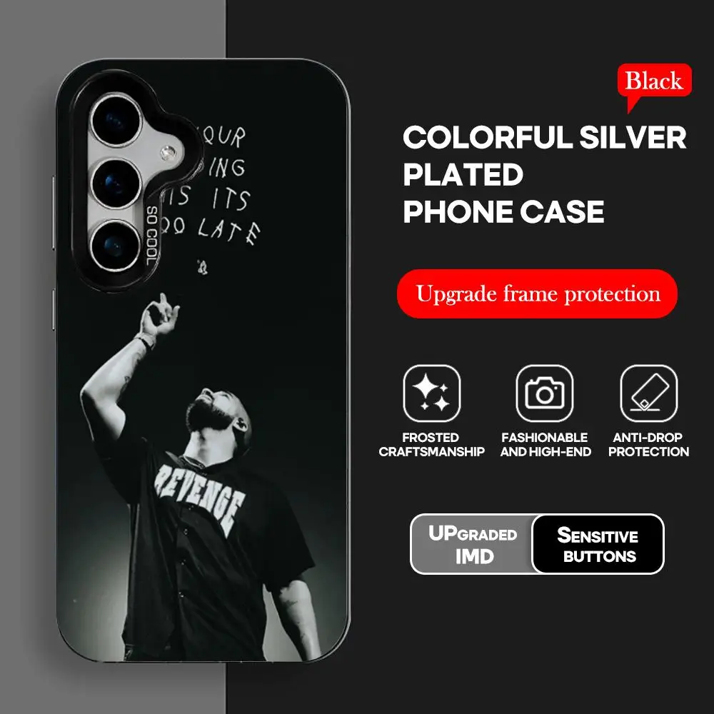 Рэперский чехол для телефона Aubrey A-Drake IMD цветной серебристый подходит amsung Galaxy S24 S23