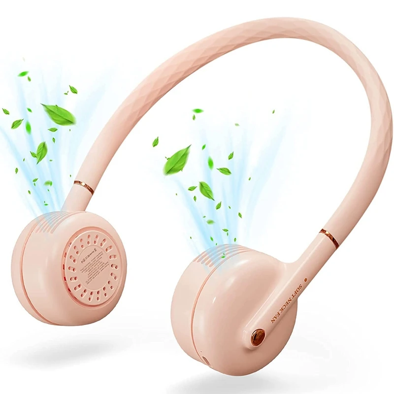 

Portable Neck Fan, Wearable Personal Fan, Leafless, Rechargeable, Headphone Design, USB Powered Desk Fan,3 Speeds