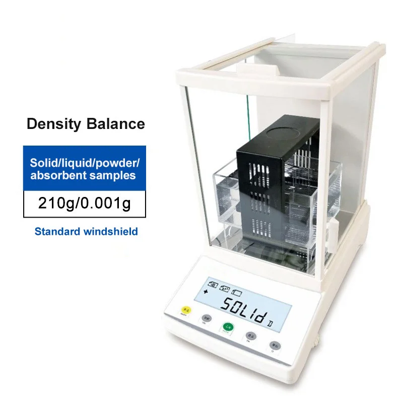

Высокоточный лабораторный сбалансированный Цифровой измеритель плотности для образцов твердых/жидких/порошковых/абсорбирующих веществ, 210 г, 0,001 г, 310 г, 0,005 г