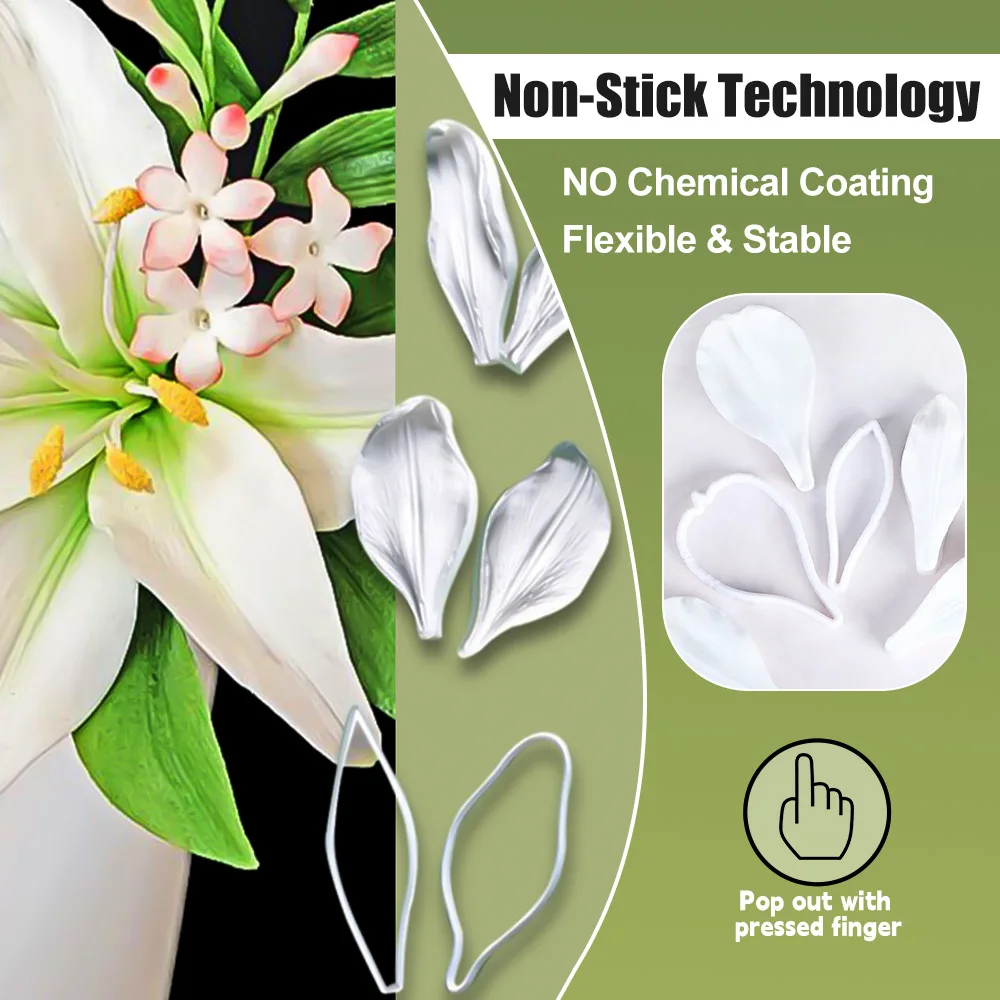 6 шт. силиконовая форма Лилия нарцисс набор пластиковых форм для резки инструмент