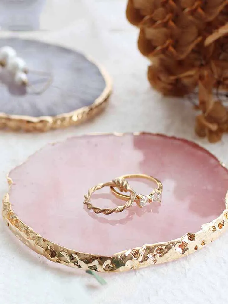 

Resin Jewelry Display Tray Trinket Ring Earrings Organizer Storage Dish Stand Painted Palette Necklace Holder Plate Jewelry Dish