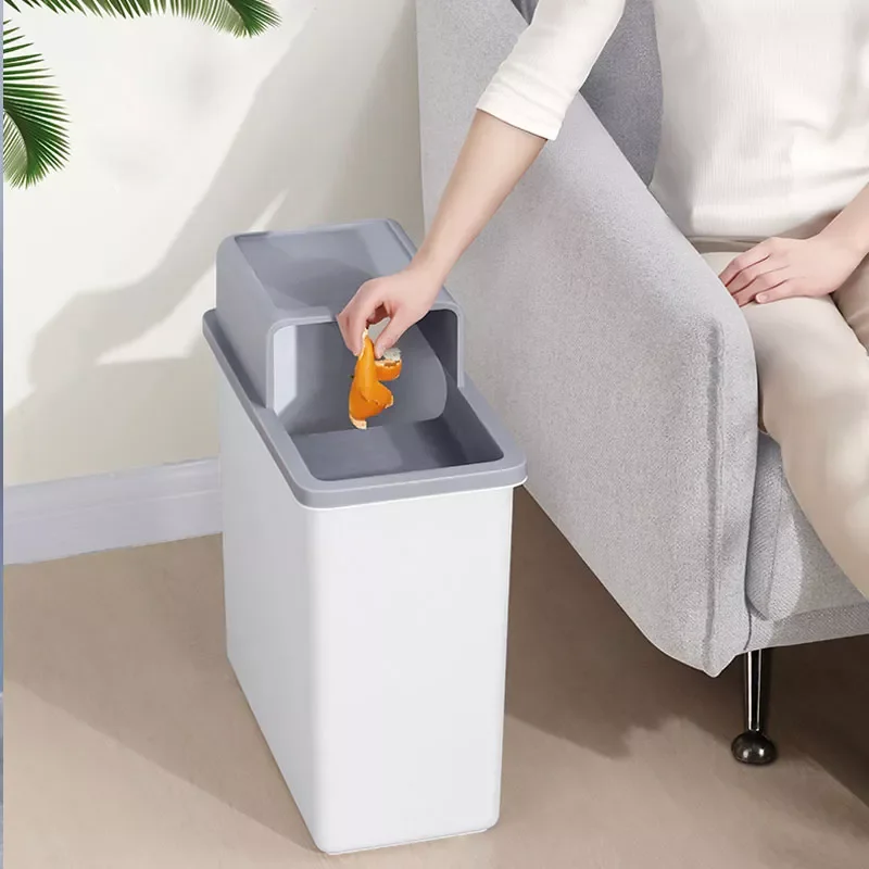 

10L Trash Can Waterproof Narrow Seam Dustbin Homeware Portable Bucket Garbage for Household Bathroom Toilet Room Kitchen Ashbin