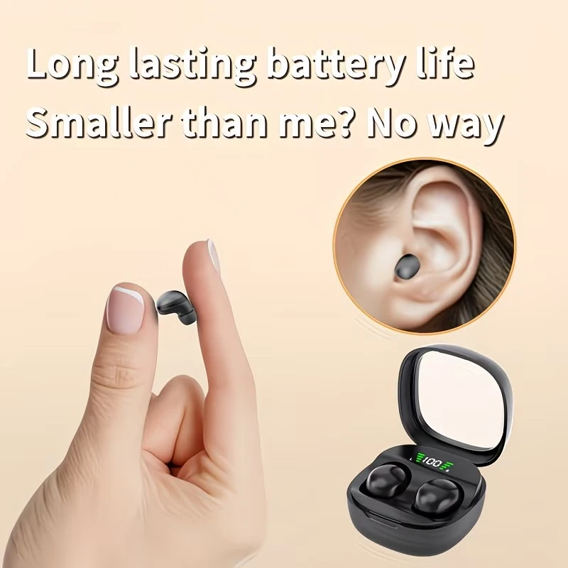Фото Миниатюрные невидимые беспроводные Bluetooth-наушники TWS для сна, стерео, для спорта, игр и работы, внутриканальные, с длительным временем работы, HD-звонки №1