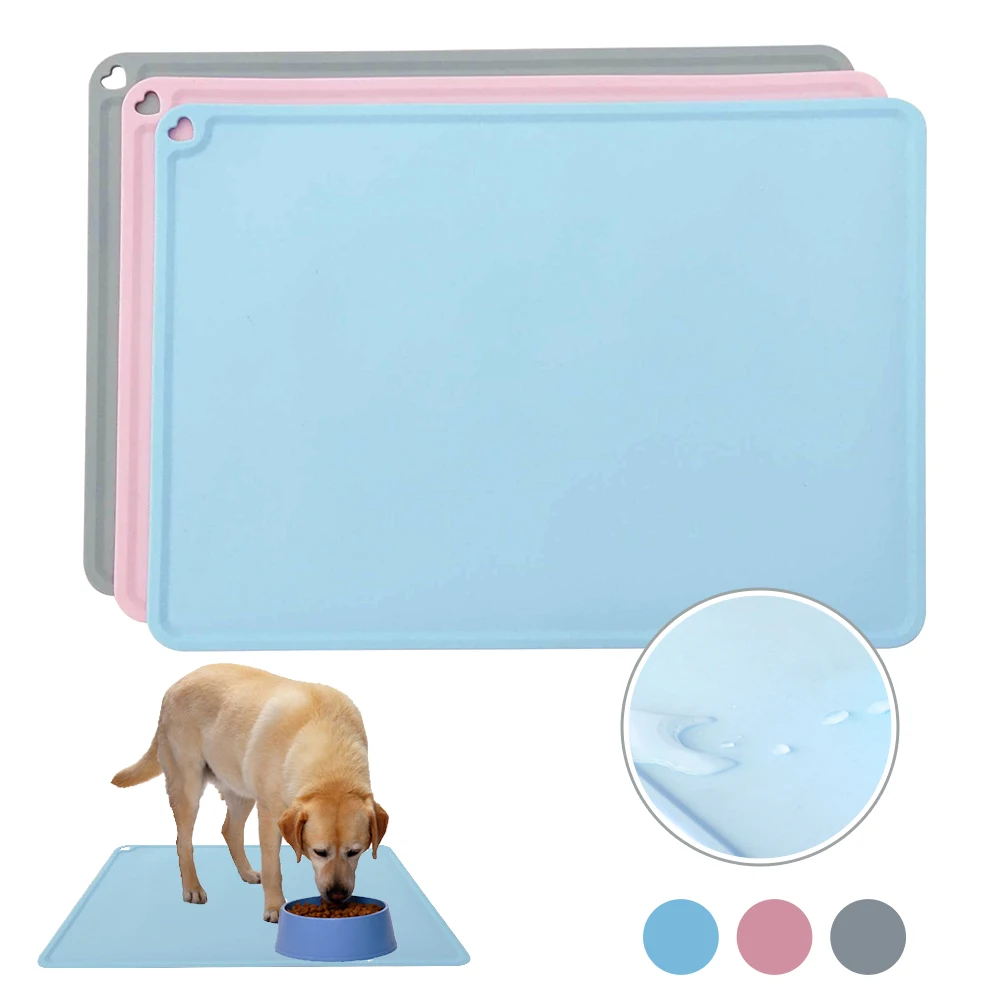 

Нескользящий коврик для питомцев, Силиконовый водонепроницаемый питьевой мат для кормления кошек и собак, 3 цвета