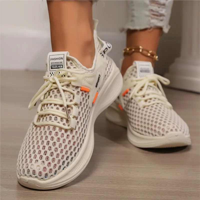 Кроссовки женские сетчатые Вулканизированная подошва дышащие Нескользящие