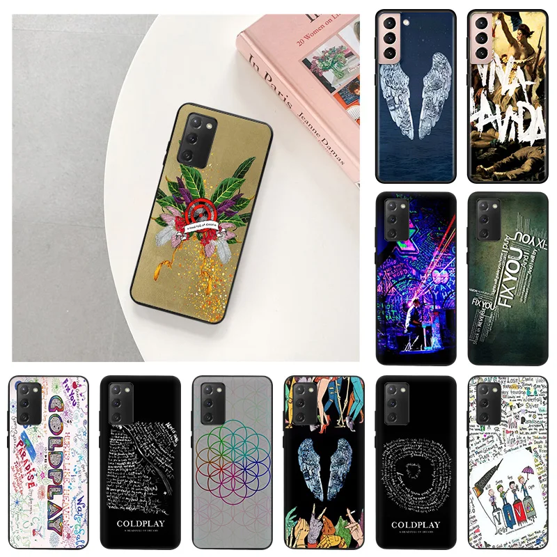 

Coldplay Band Soft Case for Samsung Galaxy S22 Ultra S20 S21 FE S10 5G S9 S8 Plus S7 A91 Matte Black Silicone Phone Cases Cover